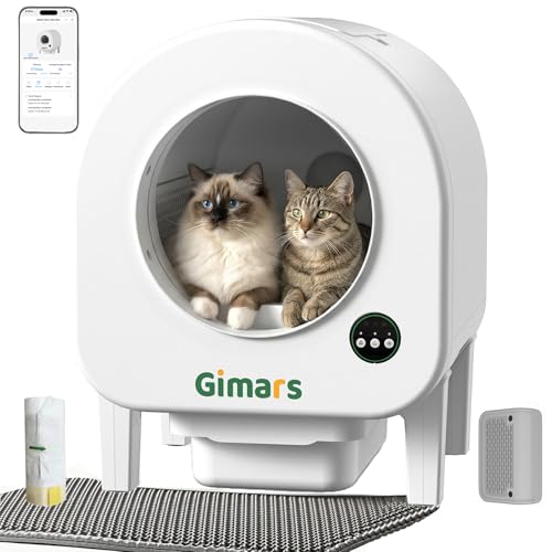 Gimars XXL 90L Anti-Pinch Self-Cleaning Cat Litter Box