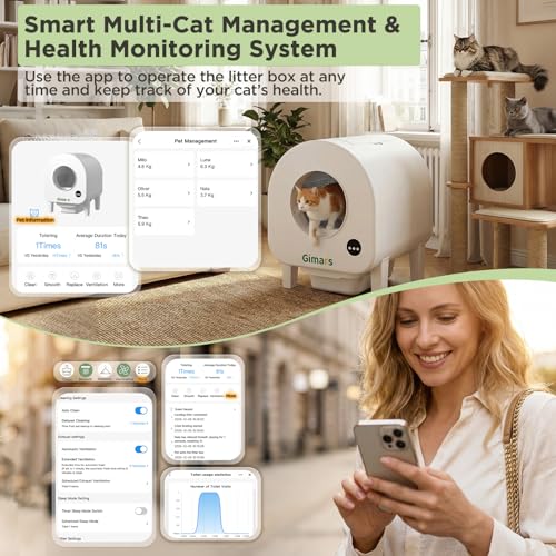 Gimars XXL 90L Anti-Pinch Self-Cleaning Cat Litter Box