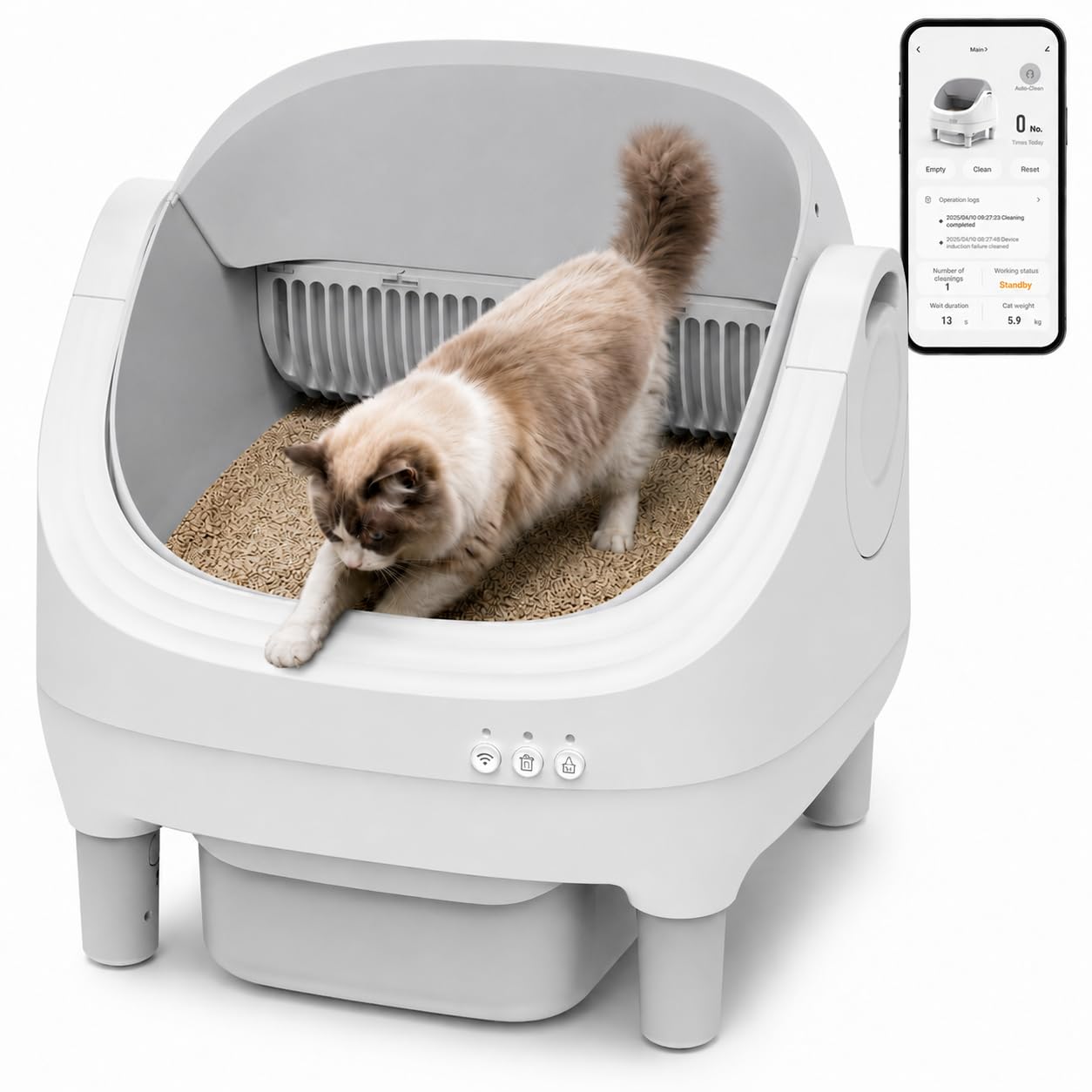 KITPLUS Automatic Self-Cleaning Cat Litter Box