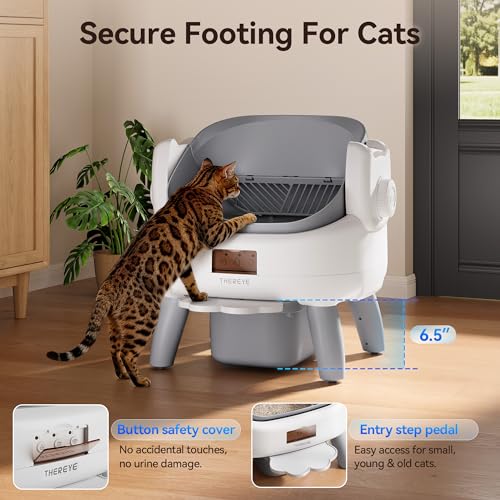 Thereye Open-Top Self-Cleaning Cat Litter Box with Entry Step: image 6